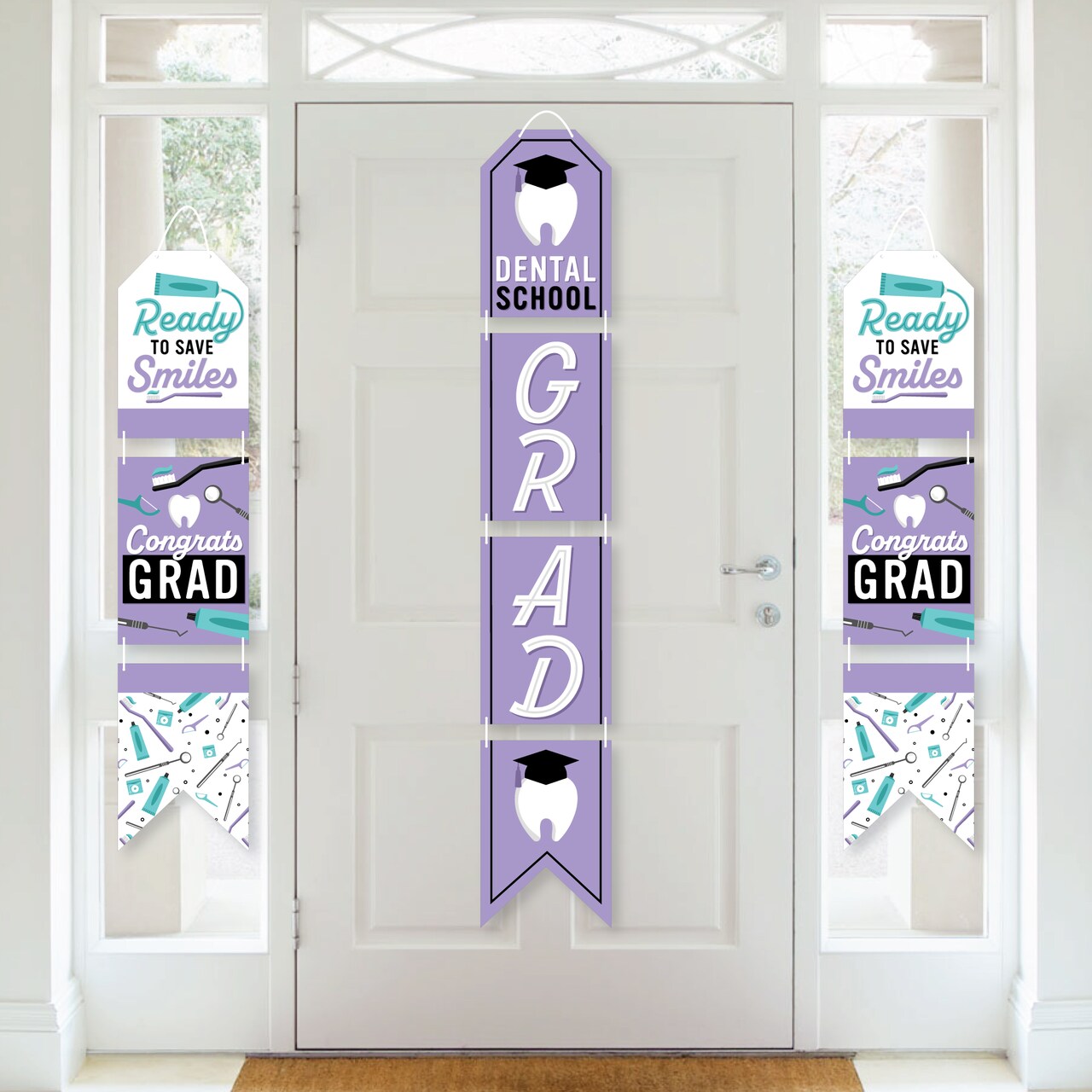 Big Dot of Happiness Dental School Grad - Hanging Vertical Paper Banners Dentistry & Hygienist Graduation Party Wall Decoration Kit Indoor Door Decor